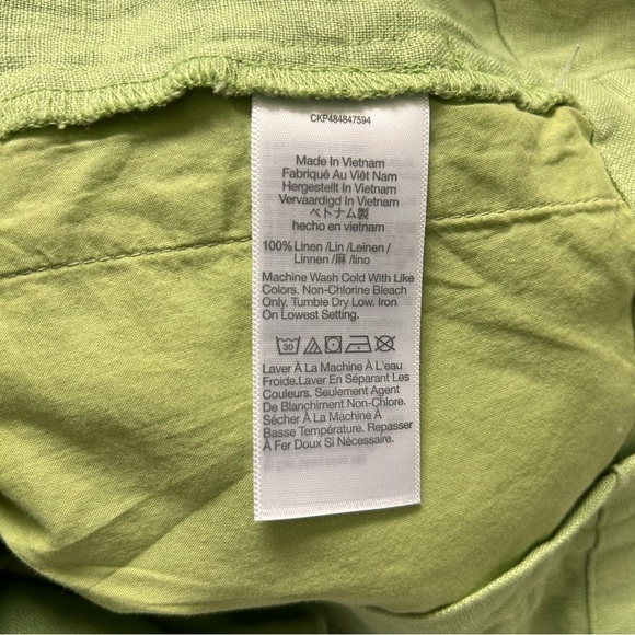 Madewell High Waist Green Linen Shorts with Relaxed Fit SZ 12 - Picture 4 of 4